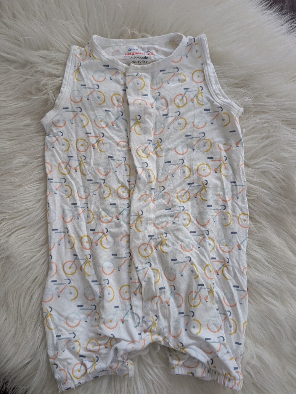 Magnetic Me Modal Life Cycle Tank Bicycle Print Romper 6-9 Months